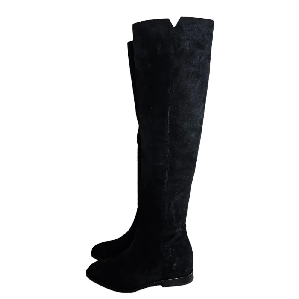 ASH Suede Jess‎ Tall Black Over The Knee Boots 5.5 New With Box